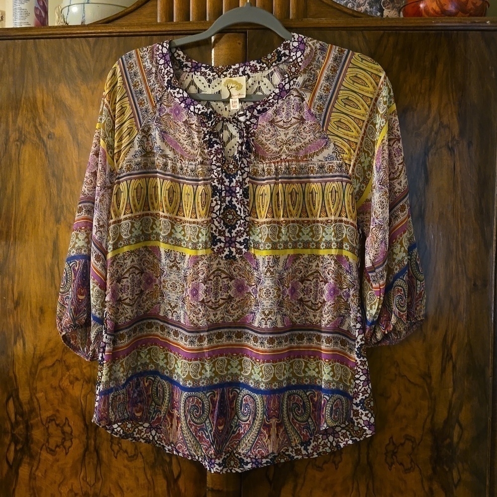 Fig and Flower by Anthropologie Bohemian Style Blouse Size PM